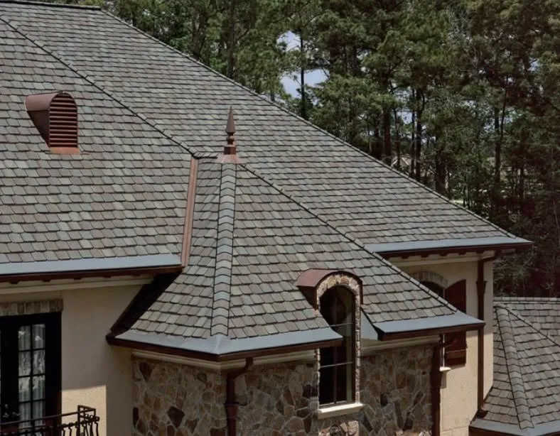 Custom architectural shingle roof with copper flashing in Poway, CA