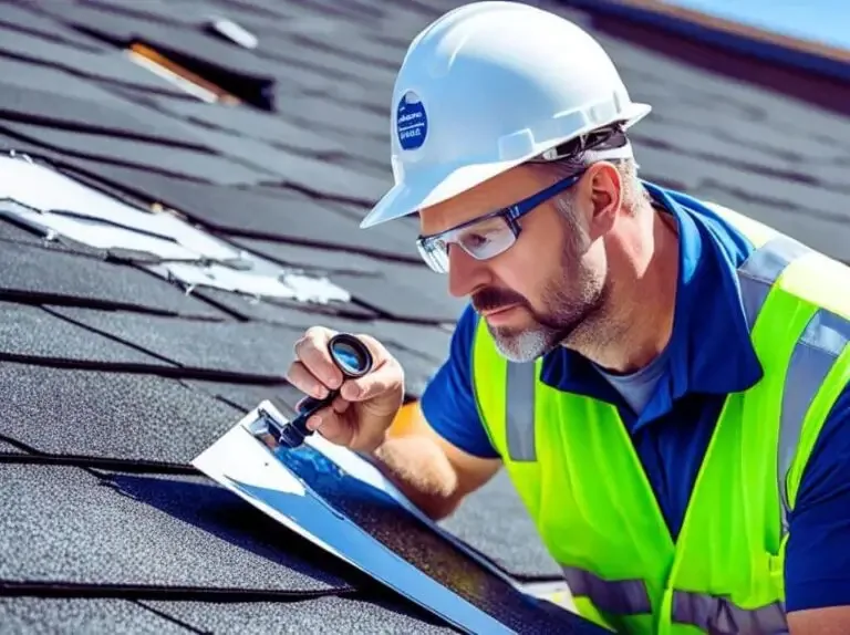 Professional roof inspector checking asphalt shingles in El Cajon